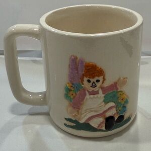 Vintage Ceramic Mug with Girl Design